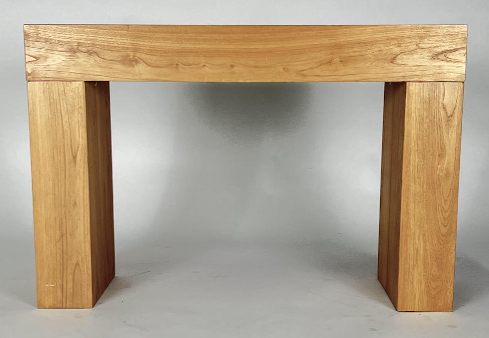 Blonde wood chunky console table or desk