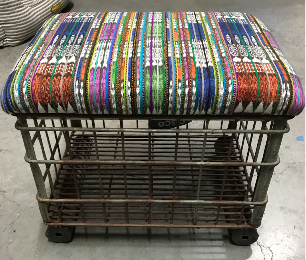 Multi colored cage stool