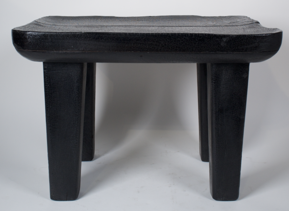 Black Shou Sugi Ban stool, ottoman or accent table