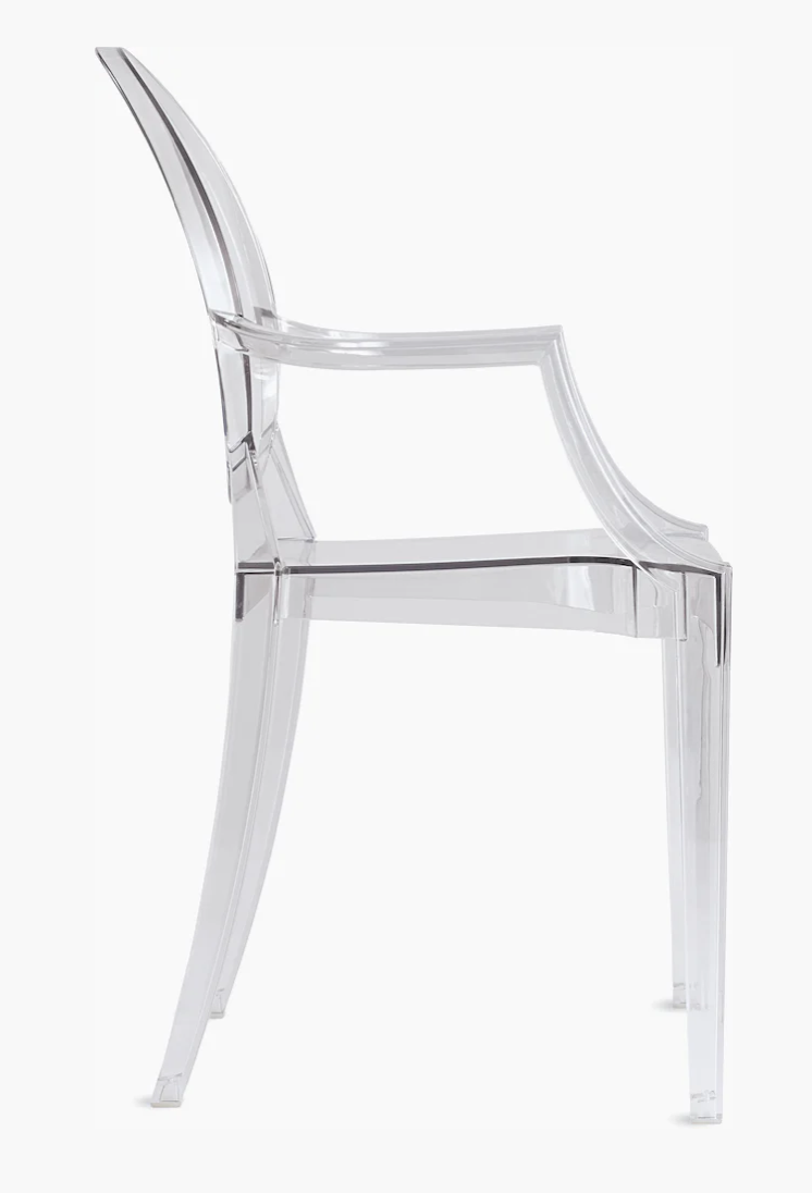 Ghost chair, clear, with arms