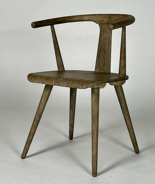 Wood dining chair with rounded back