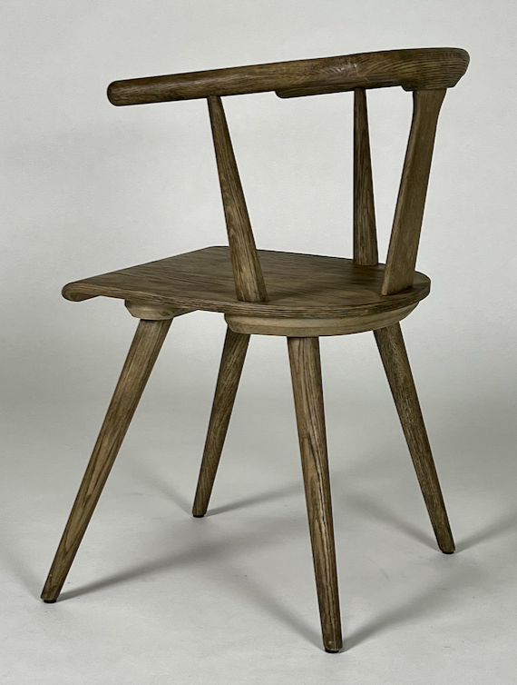 Wood dining chair with rounded back