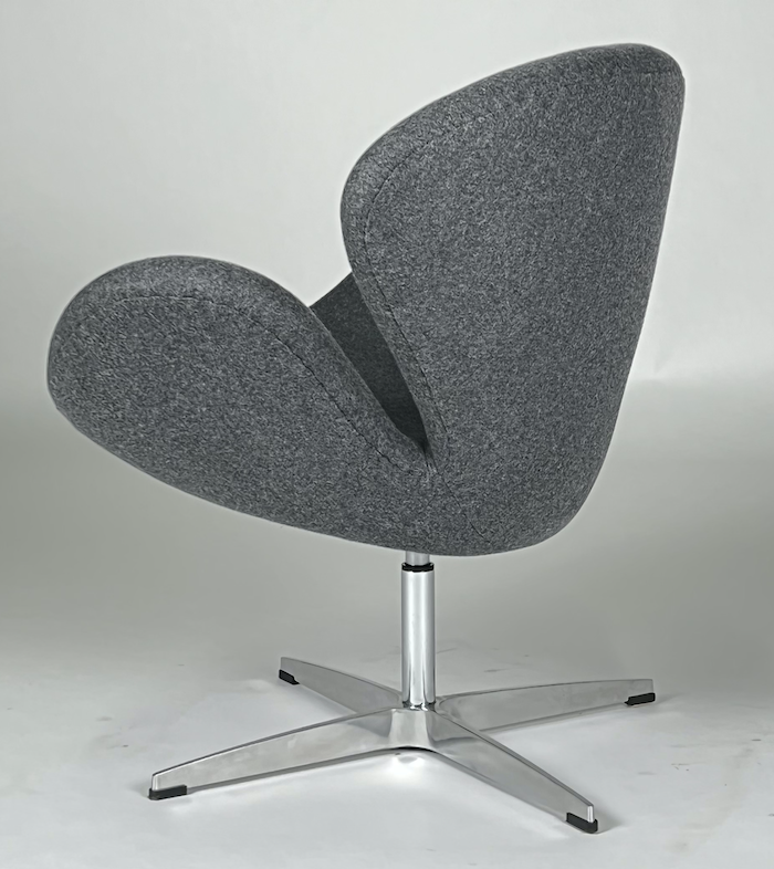 Charcoal wool Swan chair replica swivel chair