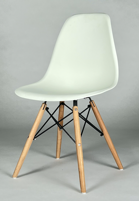 White Eames like molded bucket chair
