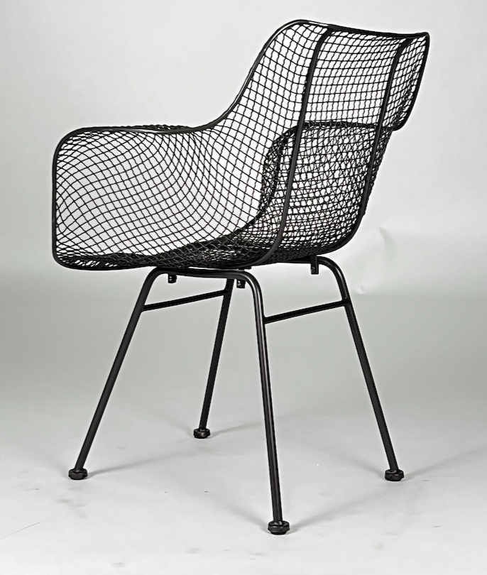 Black wire mesh molded chair
