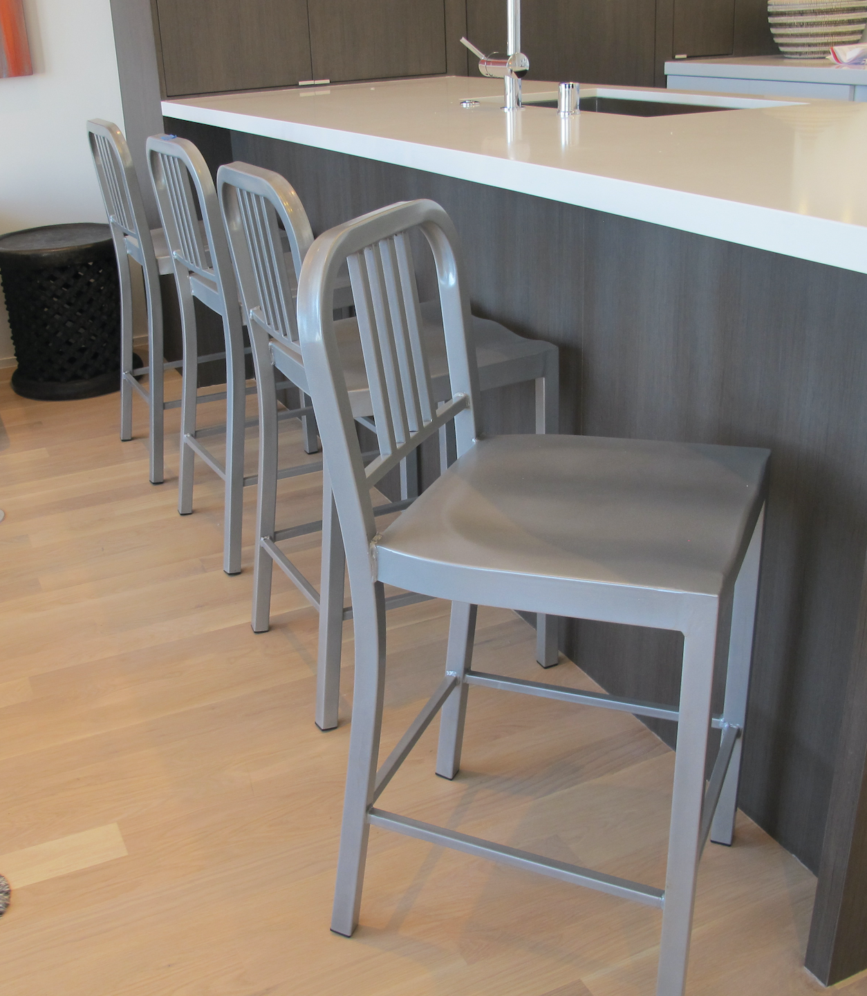 Aluminum reproduction Navy counter stool