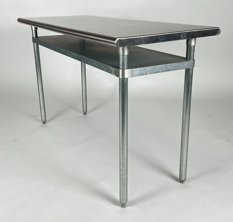 Stainless steel prep table or kitchen island with moveable shelf