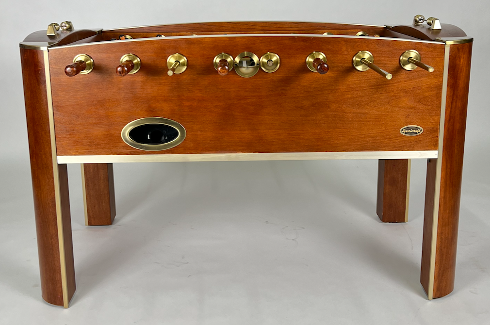 Brown wood foosball table