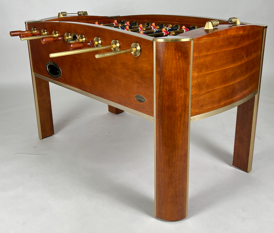 Brown wood foosball table