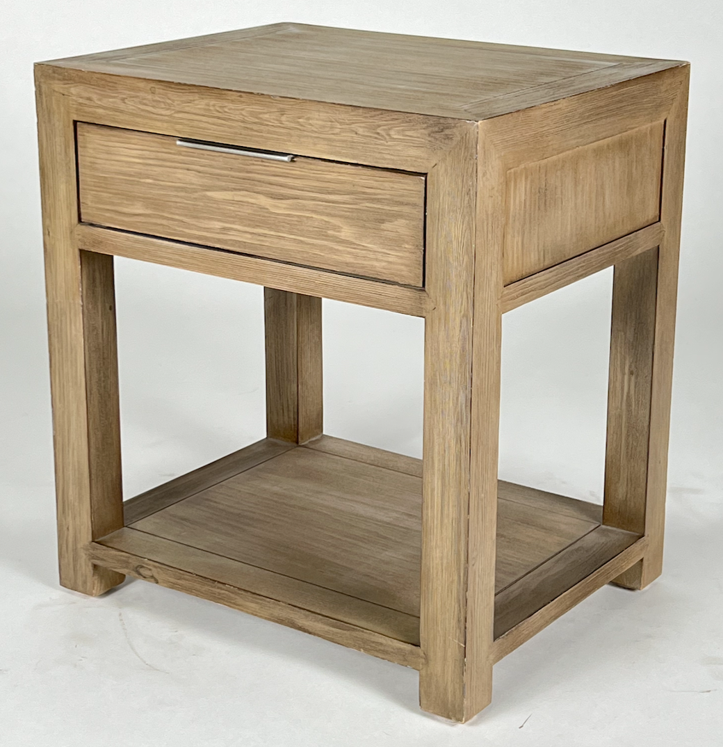 Matte medium brown wood night stand