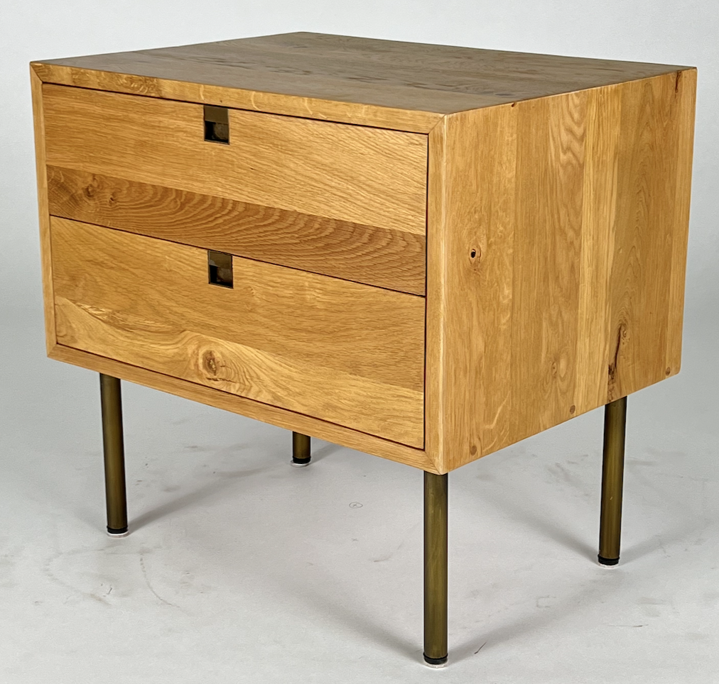 Light wood night stand with 2 drawers