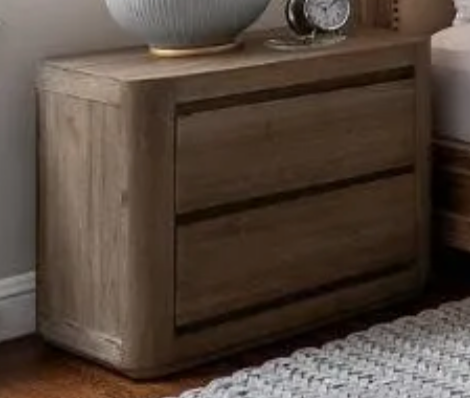 Nude night stand with rounded corners