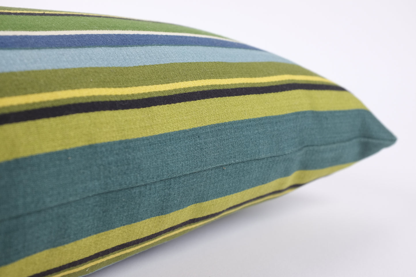 Striped lumbar in cotton, blues and greens, striped