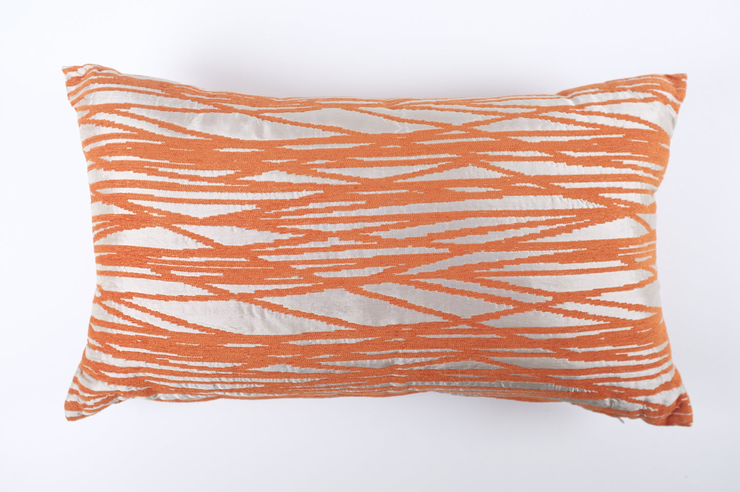 Lumbar with orange random stripes