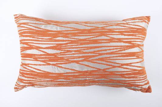 Lumbar with orange random stripes