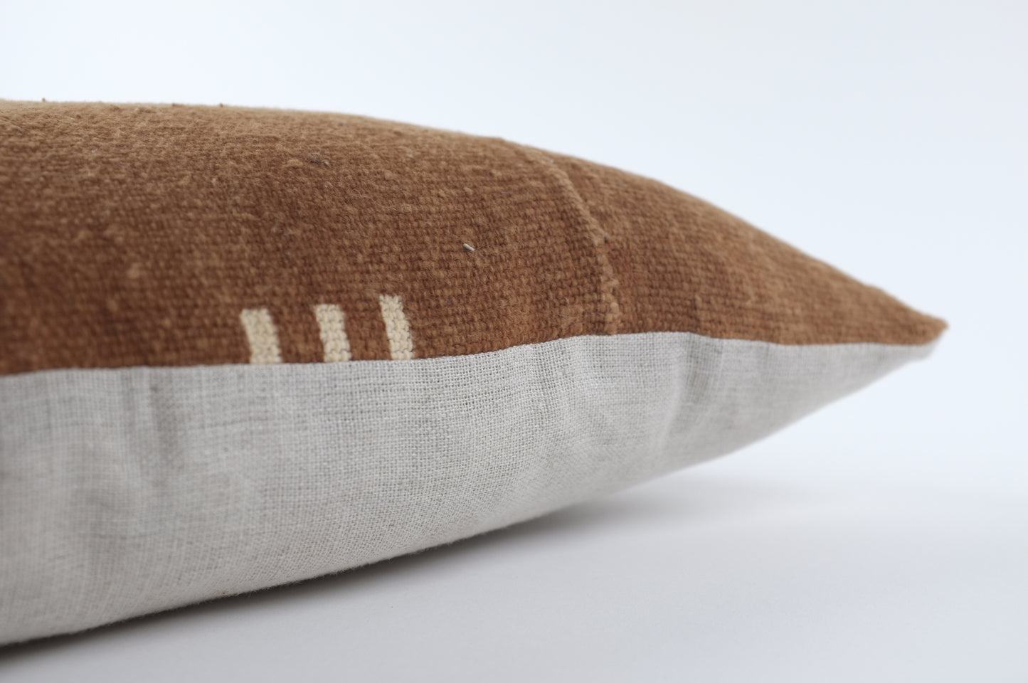 Rust with White Crosses Lumbar Pillow