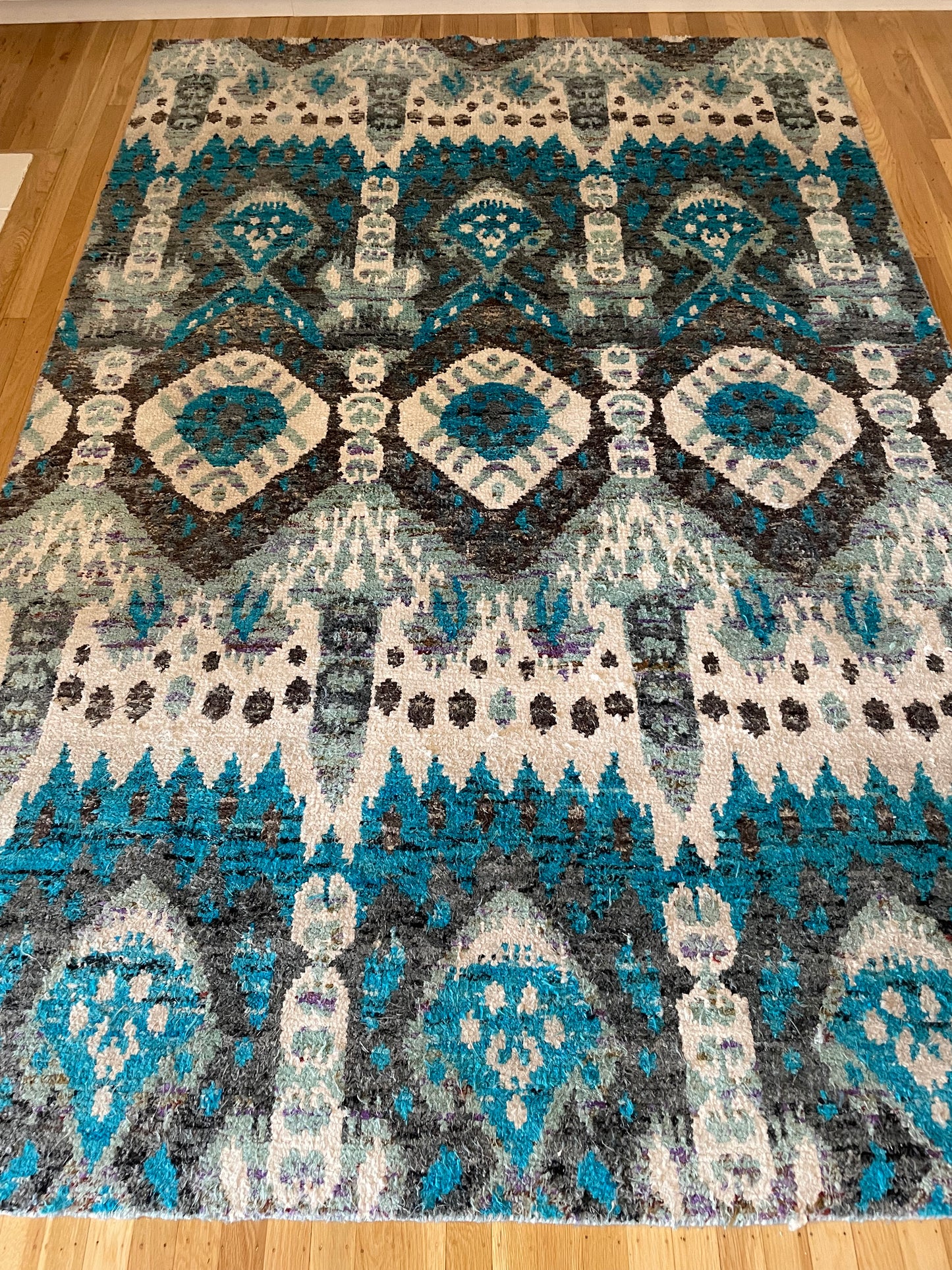 6x9 Teal Ikat