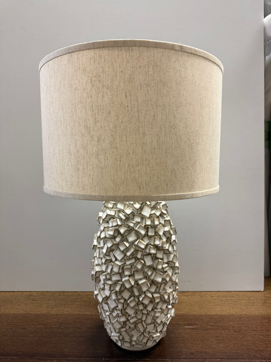 Sugar cube ivory lamp, 29"h x 18" diameter