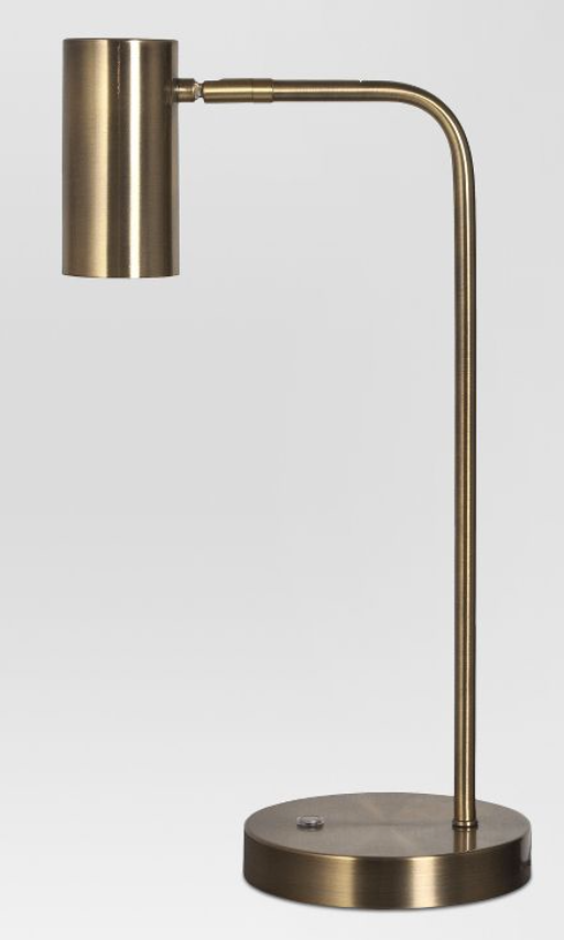 Brass lamp with adjustable head