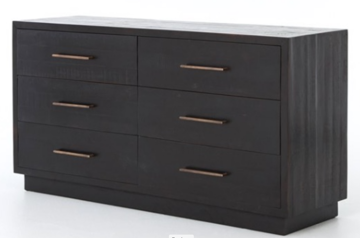 Burnished black dresser with brass handles