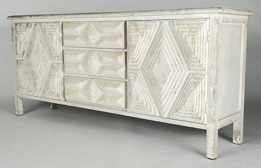 White tramp art inspired dresser