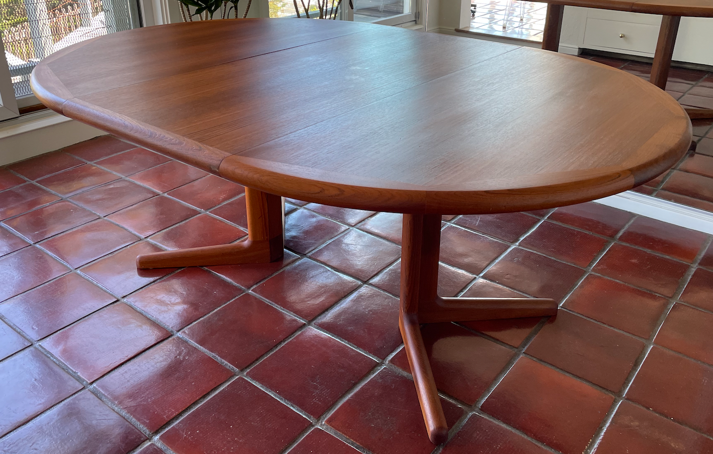 Vintage Mid century race track shaped table