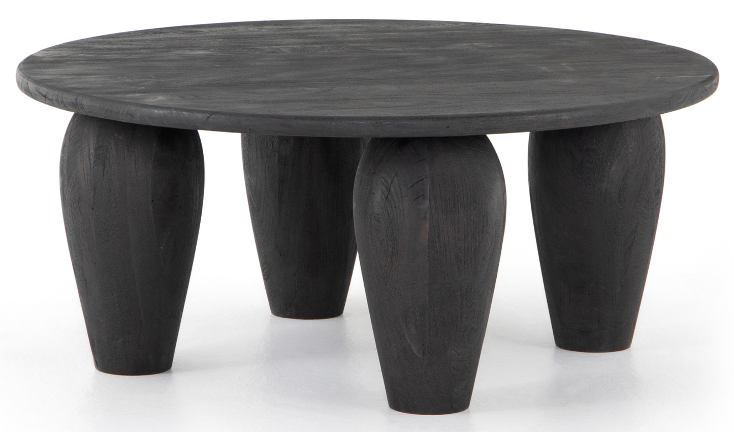 Maricopa black wood coffee table with shapely legs