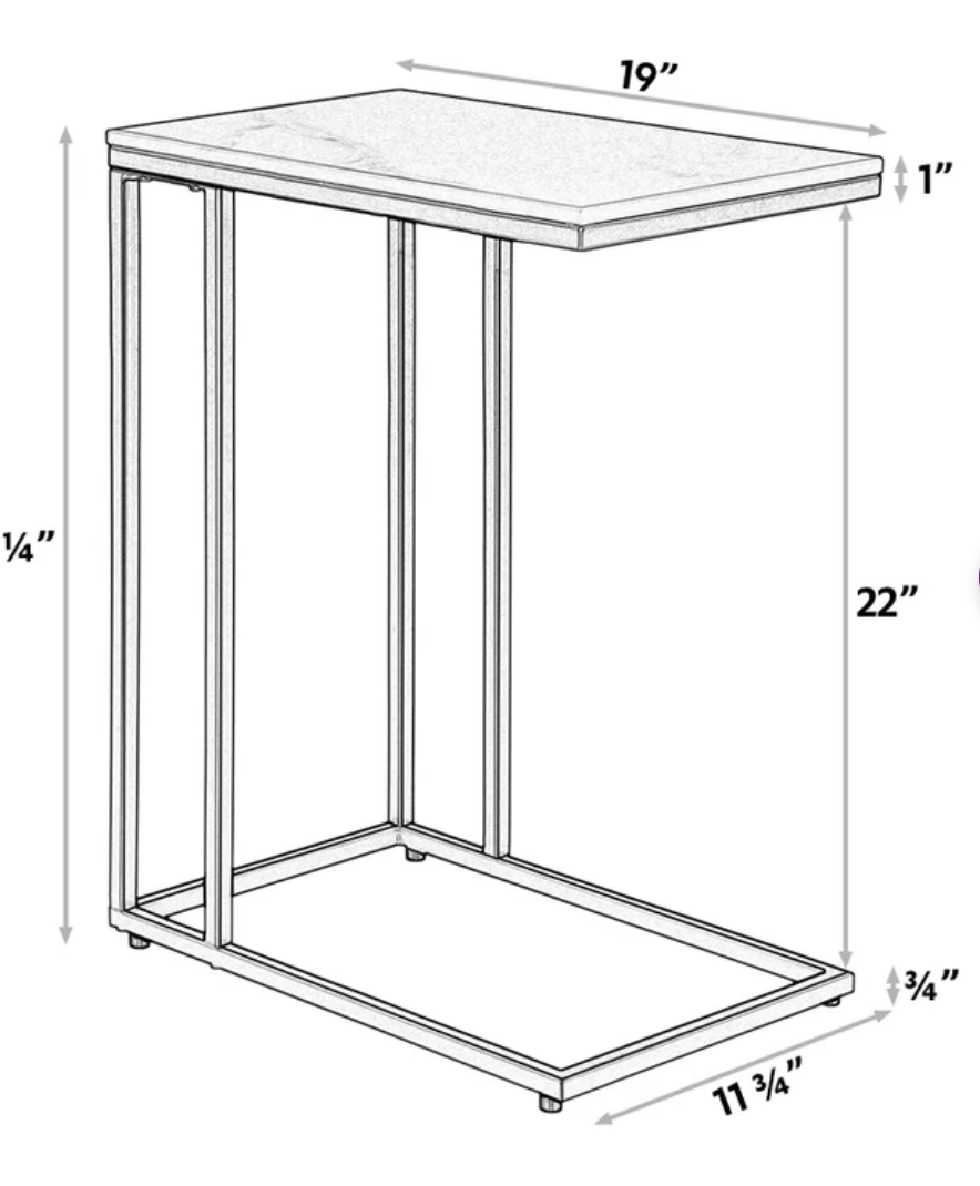 C-shaped side table