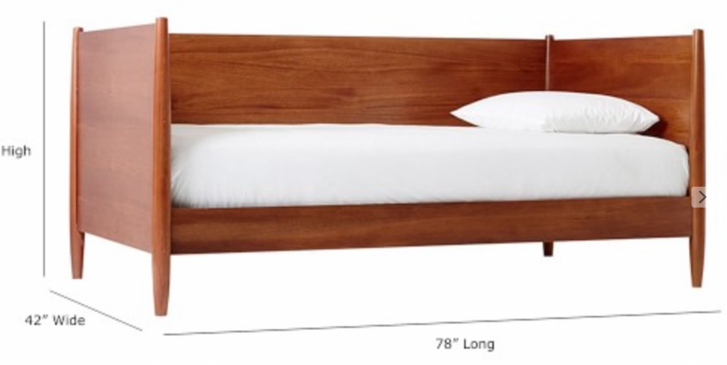 Acorn colored mid century inspired day bed