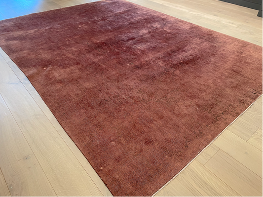 8x11 Vintage silk over dyed, Rusty Cocoa