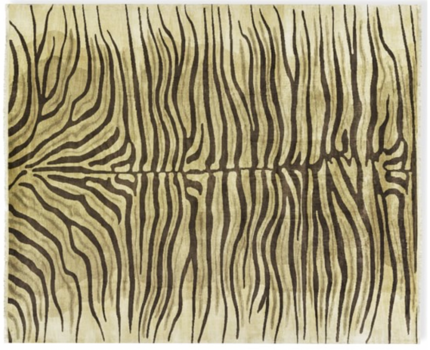 Zebra wool rug in tan and browns