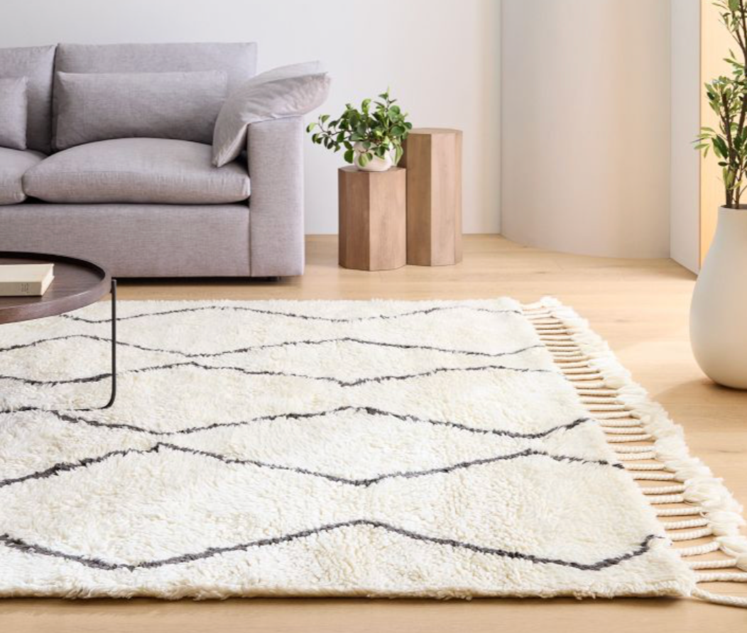 Souk wool rug in cream and brown