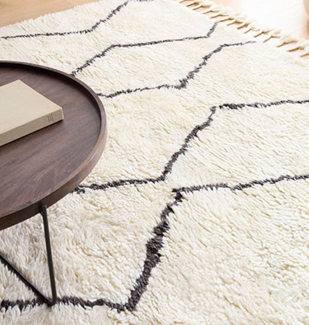 Souk wool rug in cream and brown