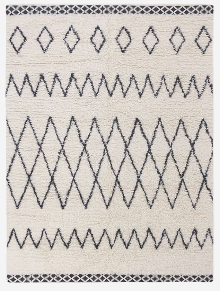 Kasbah wool rug in cream and brown