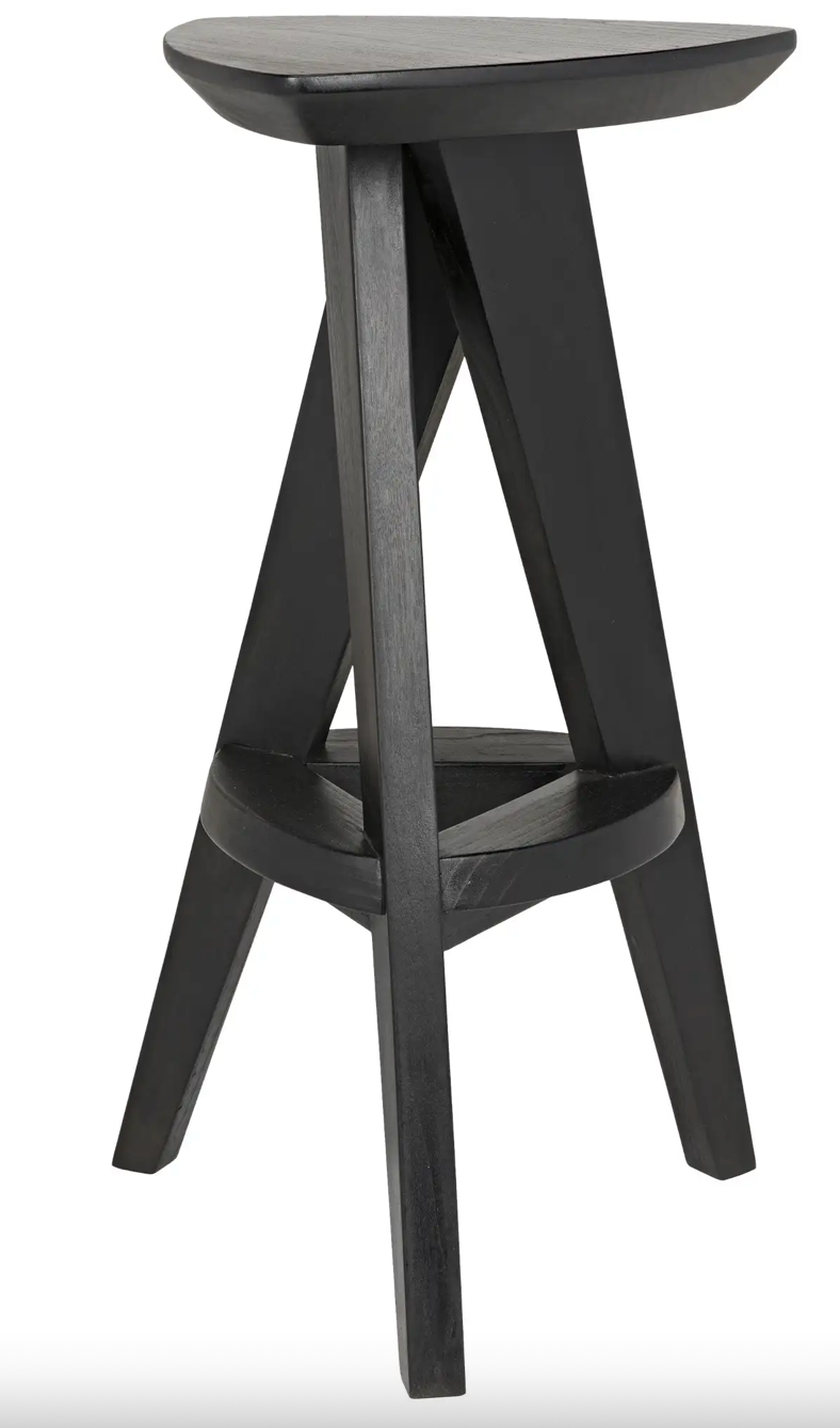 Twist counter stool in charcoal black