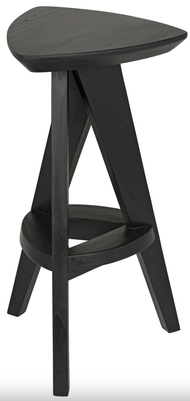 Twist counter stool in charcoal black