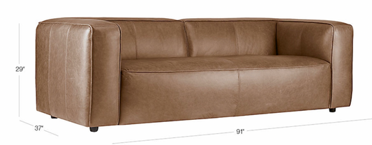 Brown leather sofa