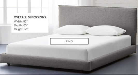 Knife edge gray tweed King bed