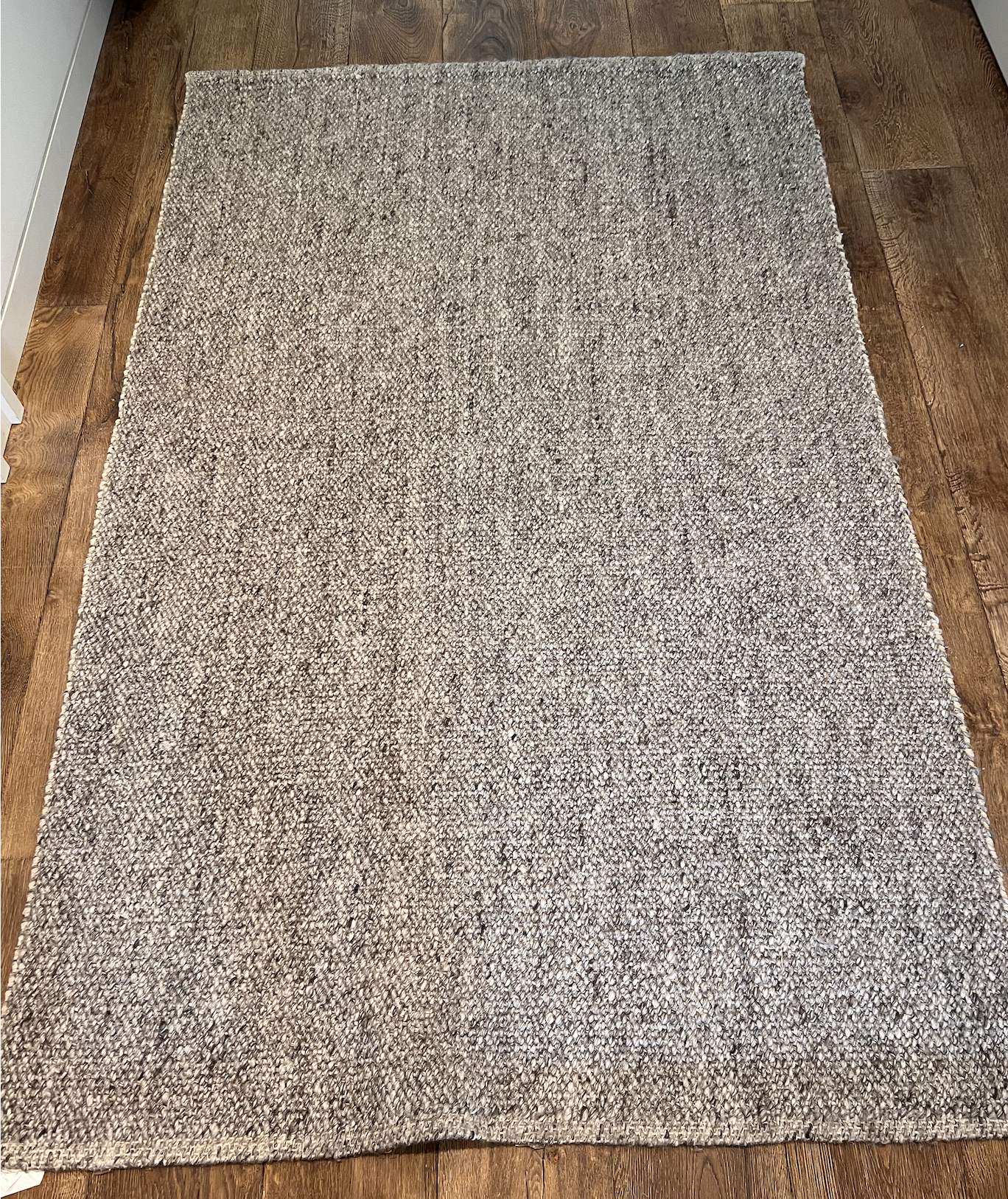 5x8 gray taupe wool blend rug
