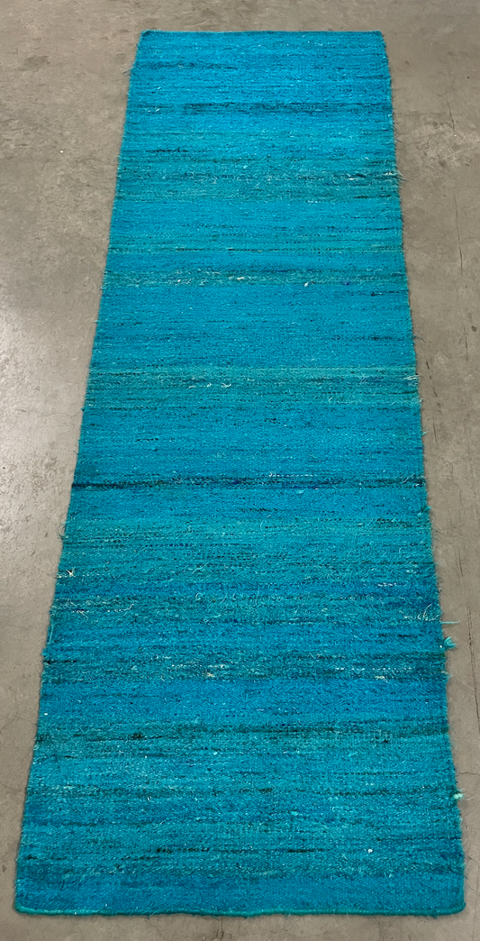 2'6" x 8' Teal recycled silk runner