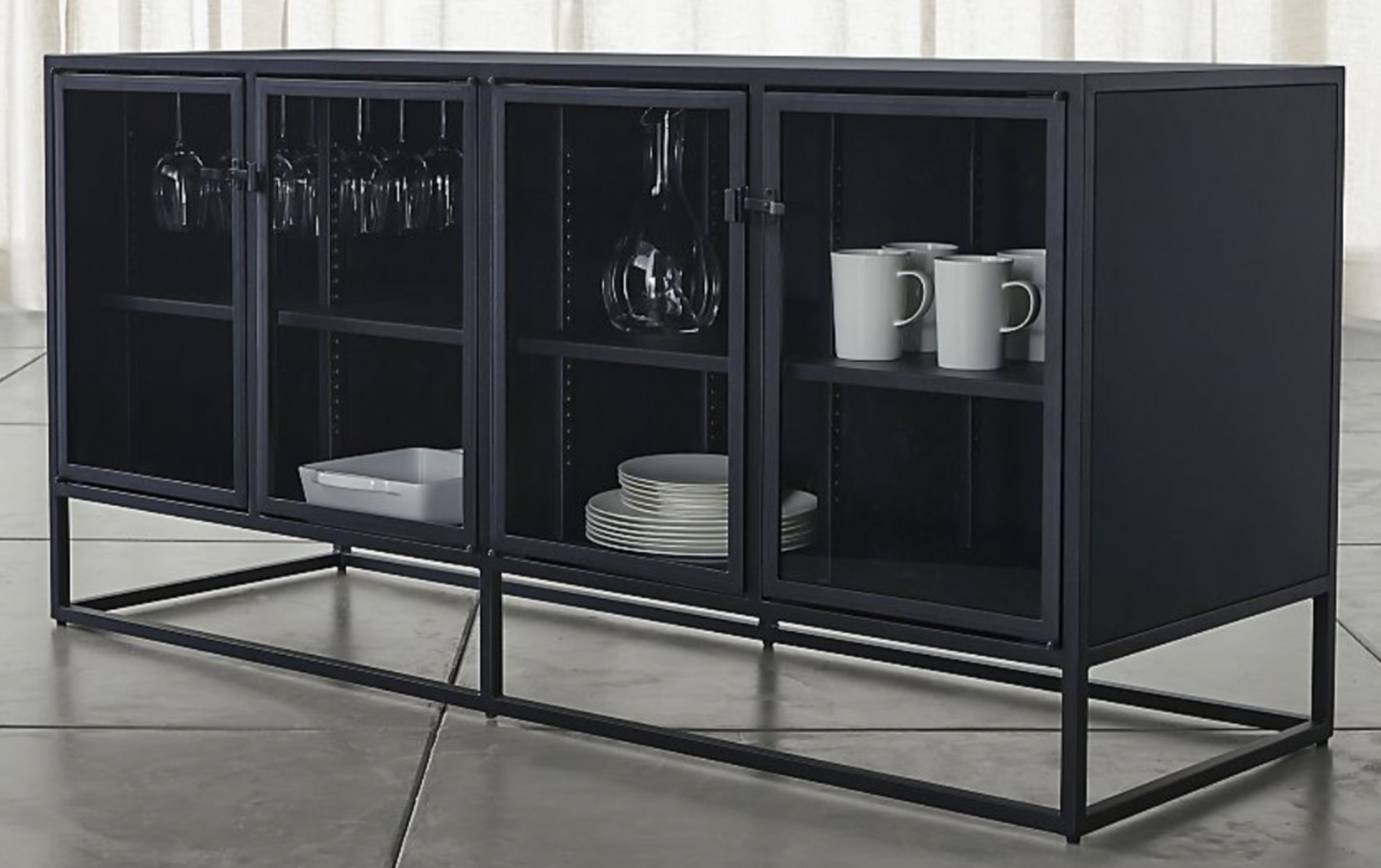 Black metal casement buffet