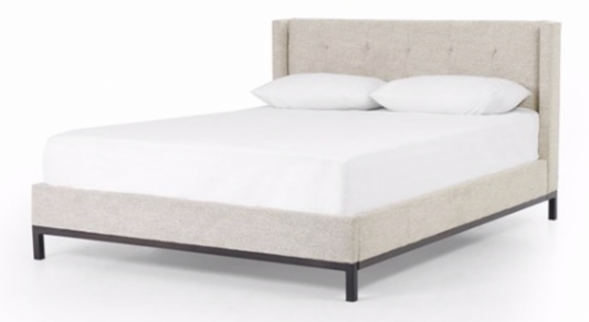 Newhall, Ivory chenille like upholstery, Queen