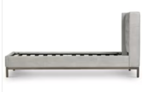 Gray tufted upholstered twin bed