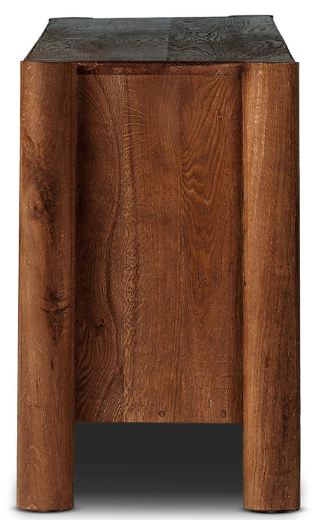 82" wide brown wood carved oak media cab or buffet