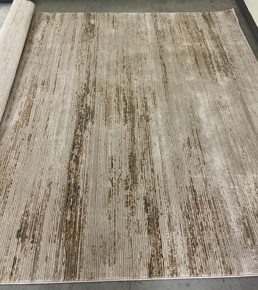 7'10" x 10'3", ivory, light and dark taupe