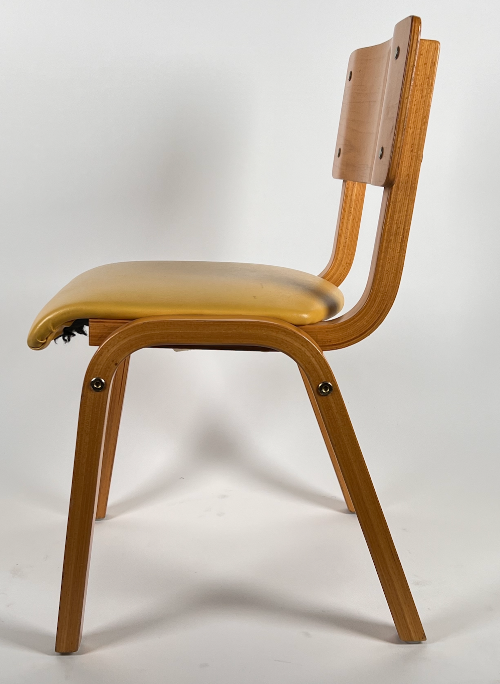 Vintage child chair with yellow seat