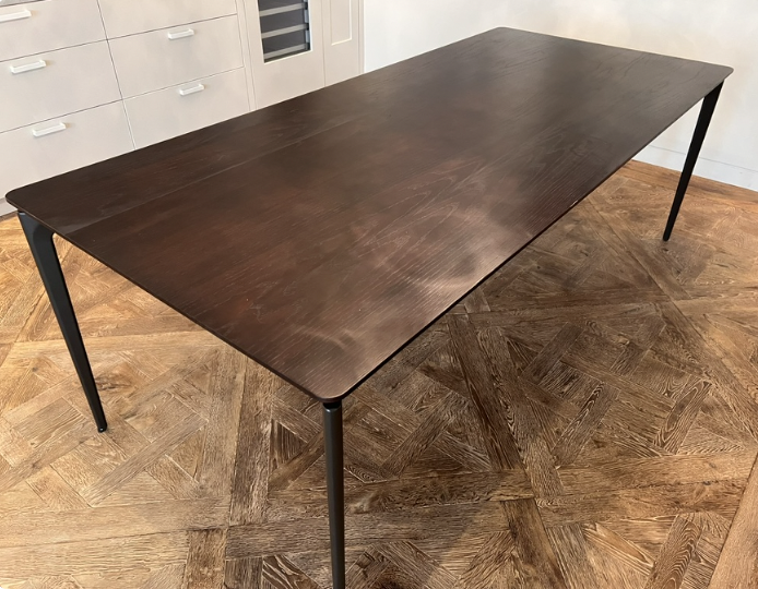 39.5w x 86.75 long dark brown Italian table