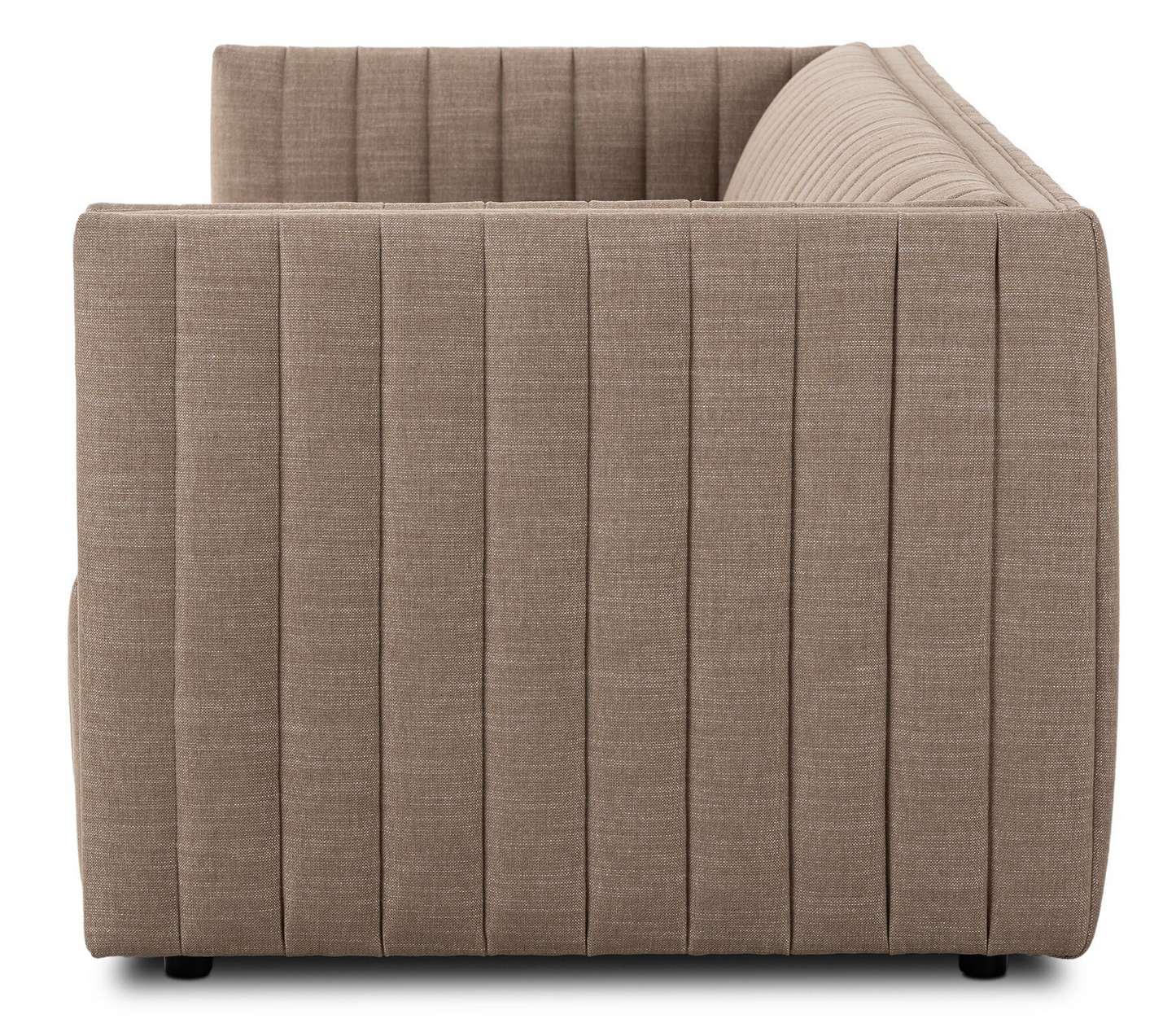 Augustine, taupe channeled sofa, 88w x 35d x 26.5h