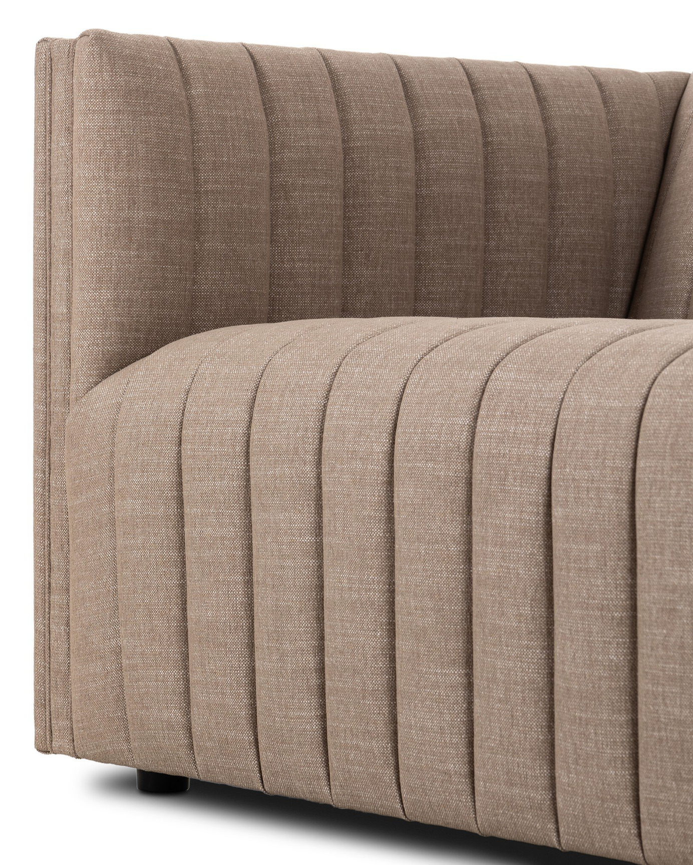 Augustine, taupe channeled sofa, 88w x 35d x 26.5h