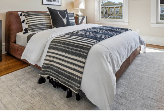 Aidan brown leather bed, 66.5w x 94d x 32.5h